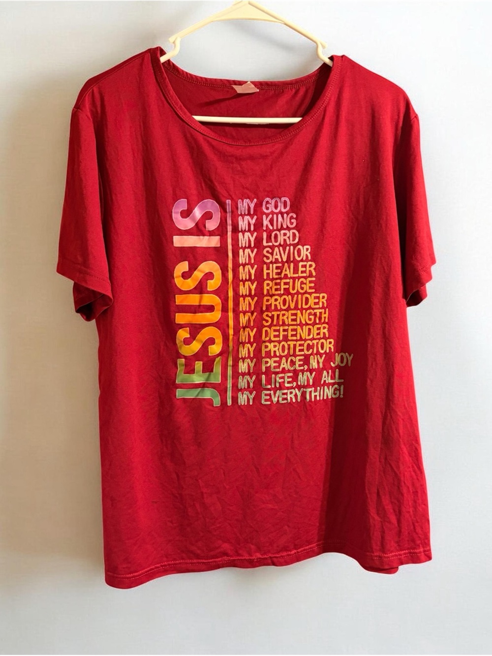 Red Graphic Jesus Short-Sleeve T-Shirt